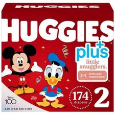 Huggies Plus Diapers Size 2: 12-18lbs, 174ct - New 