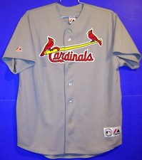 ST. LOUIS CARDINALS ALBERT PUJOLS 5 GRAY BUTTON-DOWN MLB Majestic JERSEY