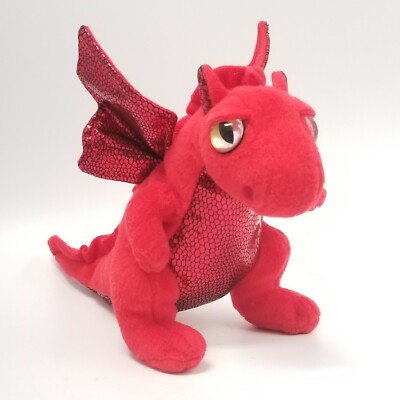 Ty Beanie Baby FIRE the Dragon 6'' Great Wolf Lodge Magiquest Exclusive red 