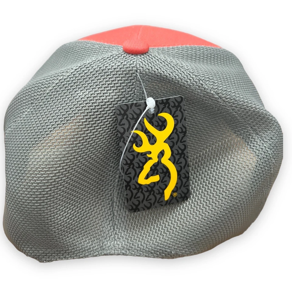 Browning Arms Truckers Cap  Adult Coral SnapBack Emblem Hat Hunting Protection - Image 4 of 4
