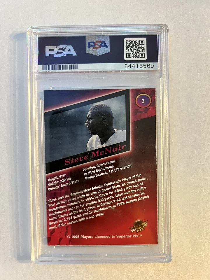 1995 Steve McNair Autographed Superior Pix Card #2764 Condition Numbered - Image 3 of 4