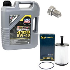 Motoröl Set 5W-40 5 Liter + Ölfilter SH 4771 L + Schraube für Audi Seat Skoda VW