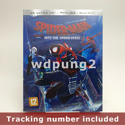 Spider-Man: Into The Spider-Verse - 4k UHD + BLU-RAY 2D & 3D w/ Slipcover