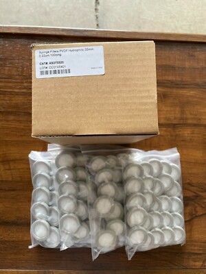 PVDF Syringe Filter, Hydrophilic, 33mm/0.22um, 100/PK. HPLC, AS073320