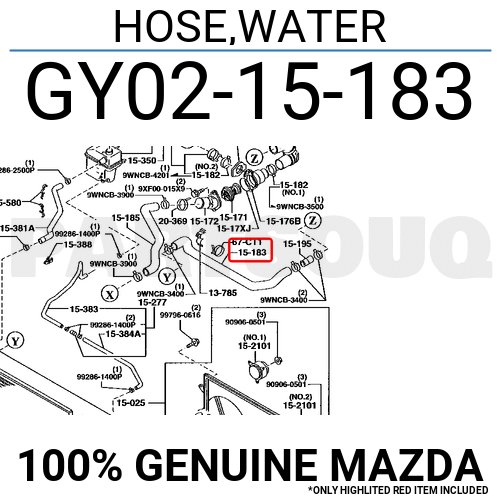 Gy0215183 正品马自达软管、水 gy02-15-183 | eBay