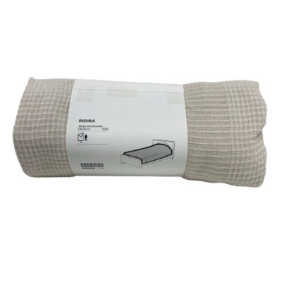 Brand New IKEA INDIRA Bedspread Twin/Full Natural/Unbleached Cotton 105.810.60