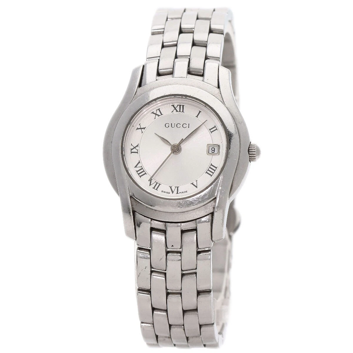 Montres femme GUCCI à visage rond 5500L acier inoxydable/acier inoxydable