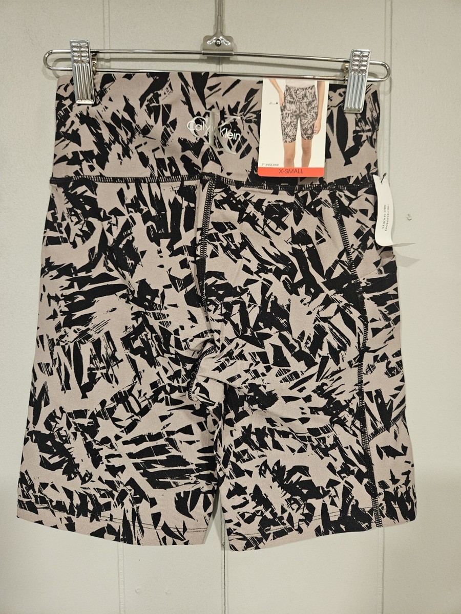 Calvin Klein Performance Women's Printed Bike Shorts Black Gray