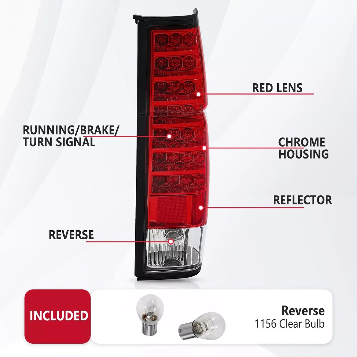 LED Tail Lights Brake Lamps DOT W/Bulbs For Nissan D21