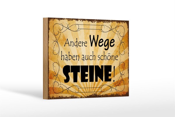 Holzschild Spruch 18X12 Cm Andere Wege Auch SchöNe Steine Deko Schild-image