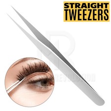 Stainless Steel Straight Pointed Tweezers Precision Tip for Eyebrow Hair Removal