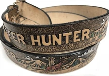 Deer Hunter,Genuine Leather,100%Top Grain,1 1/2"wide,US Seller&Made.H.tooled 