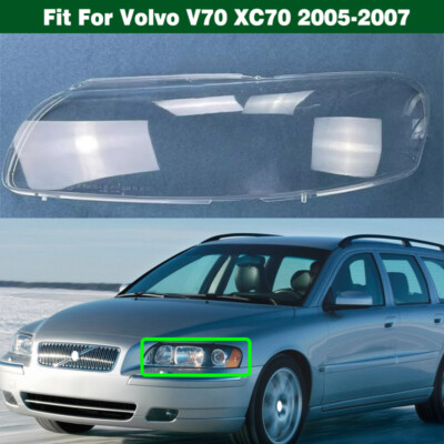 Left Side Headlight Clear Lens Cover Housing + Glue For Volvo V70 XC70 2005-2007