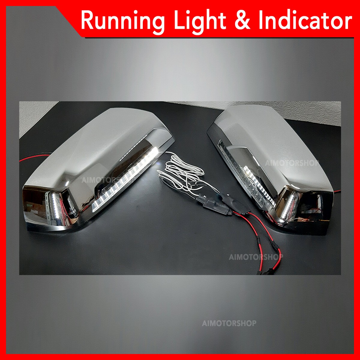 Chrome Mirror Cover With Amber LED Running Light & Switchback Indicator – Fits 07-13 Silverado Sierra