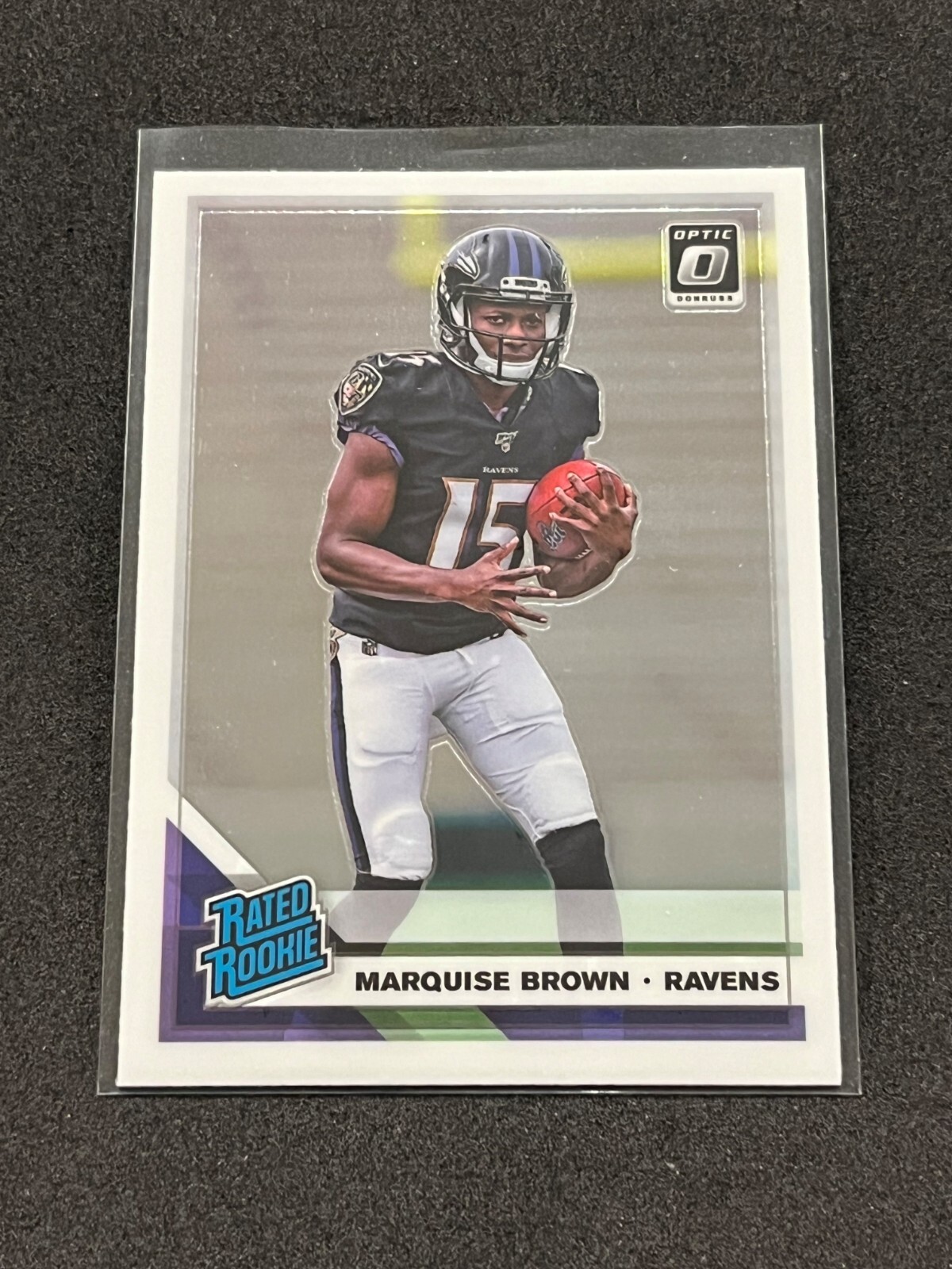 2019 Panini Donruss Optic Football Marquise Brown Rated Rookie Base #162 Ravens