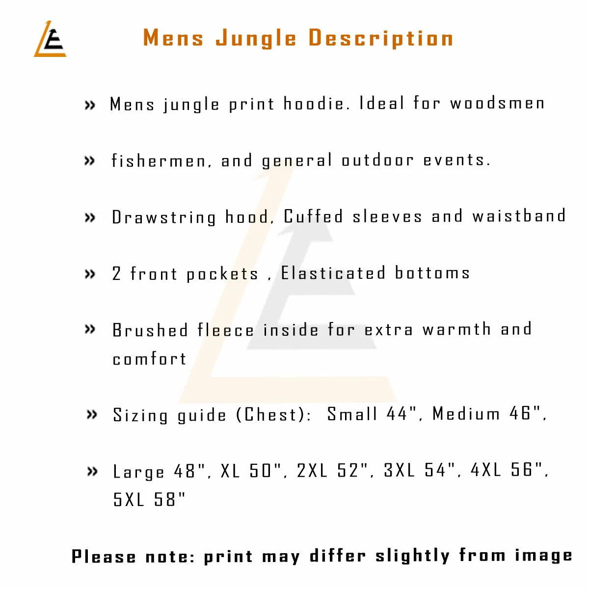 UNDERCOVER Giacca con cappuccio da uomo Jungle mimetica pesca pile con cerniera pile taglie forti S 5XL