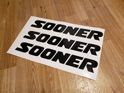 SOONER trailers  Decals Stickers  (2) gloss BLACK  18'' fast USA