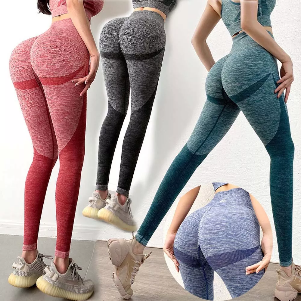 Women's Seamless Butt Lift Yoga Leggings High Waist Tummy Control Workout  Pants