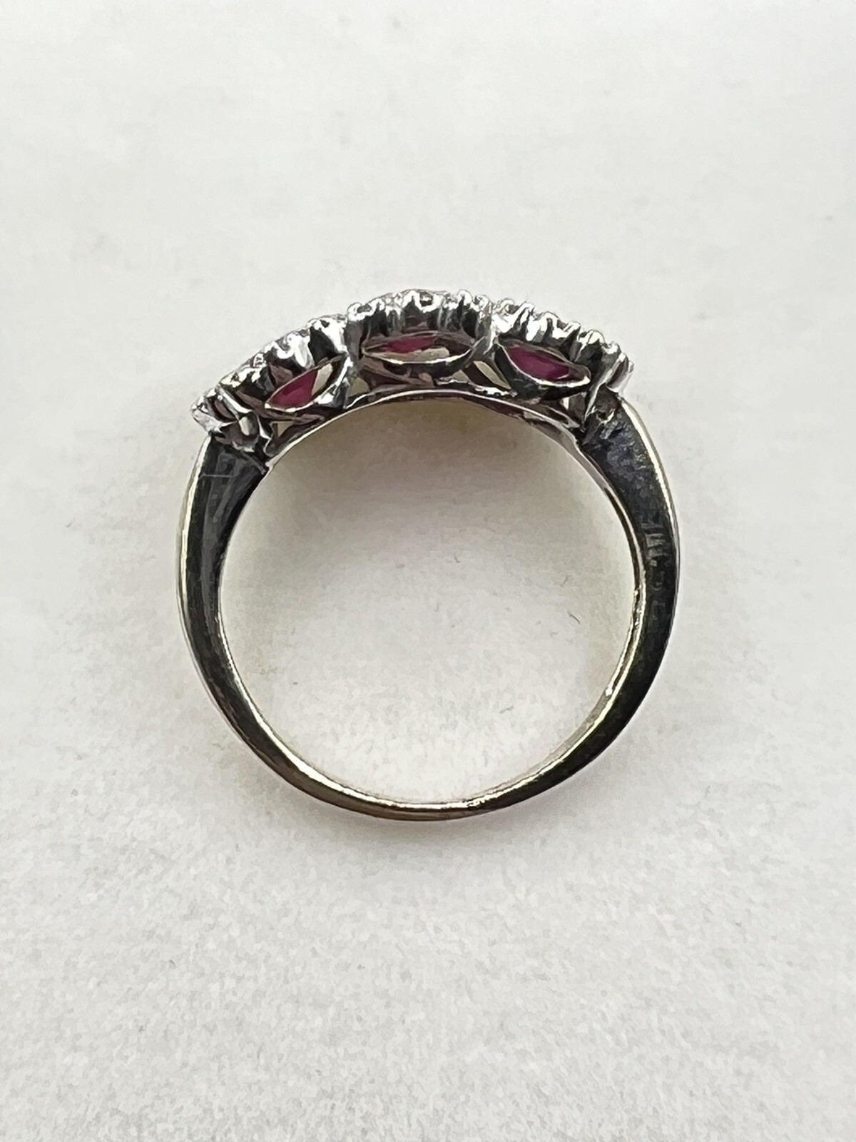 Ruby and Diamond White Gold Ring - image 5