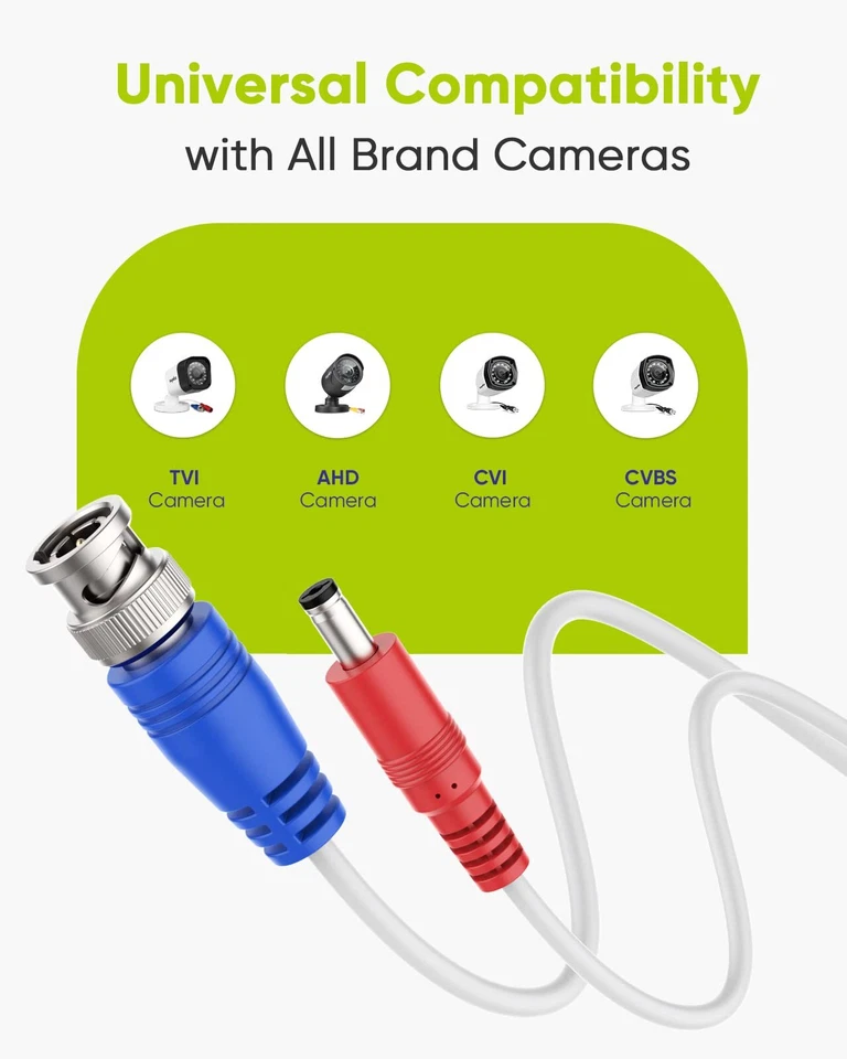 4-Pack 100ft BNC Video and Power Security Camera Cable with BNC Connectors an... - Image 4 of 4