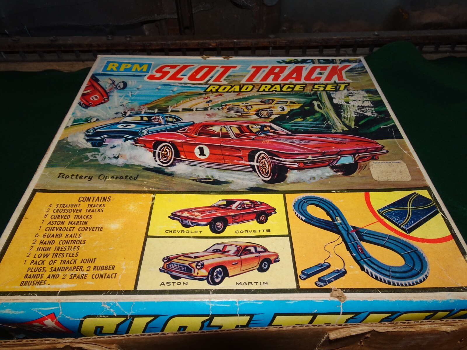 RPM Slot Track Road Race Set ~ Slot Cars ~ 5 Cars Extra Parts sold as ...