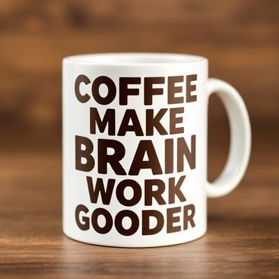 Coffee Make Brain Work Gooder mug morning humor work coffee holiday
