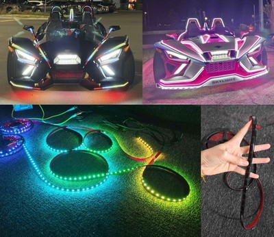 Tinted Smoked CHASING Addressable Single Row 4PCS 5FT Light Strips for Slingshot