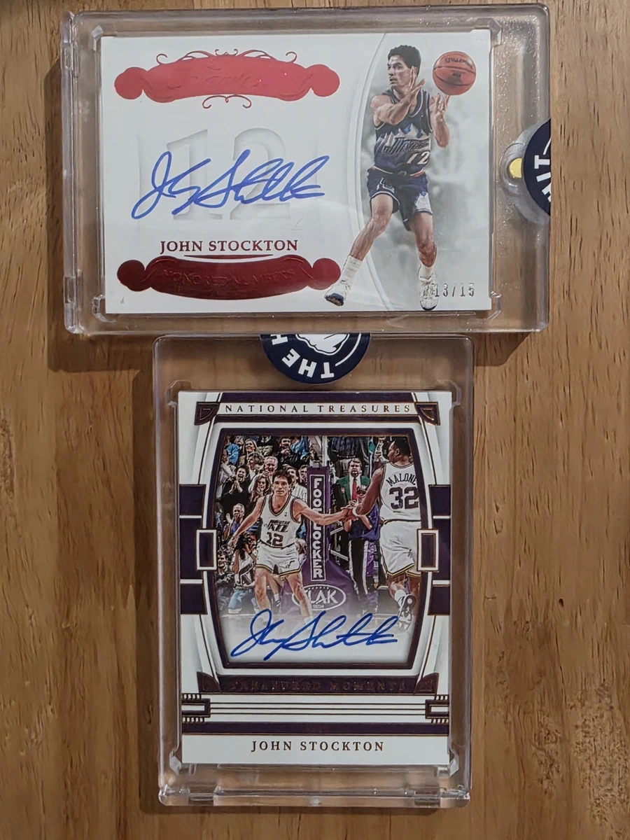 Panini John Stockton Basketball Autographed Sports Trading Cards