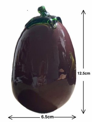 Morano Glass Emoji Aubergine Eggplant Decorative Piece or Active Censoring Tool