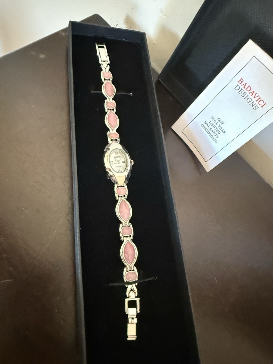 BADAVICI New Quartz Watch Original Box stainless steel Pink  display picture 3