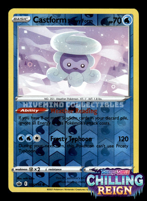 Castform Snowy Form 034/198 Chilling Reign Reverse Holo Pokemon Card