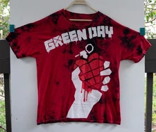 Green Day American Idiot Red Grenade Tie Dye Band T-Shirt Size XL