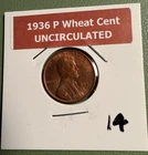 1936-P Lincoln Wheat Penny Cent Red BU Uncirculated