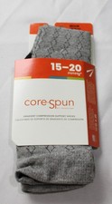 Core-Spun Unisex Mild 15-20mmHg Support Knee High Socks MS7 Grey Diamond Medium