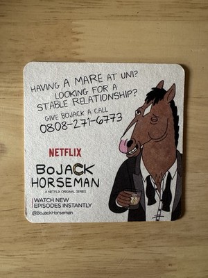 BoJack Horseman Untersetzer Bierdeckel super selten Netflix UK Promo Artikel
