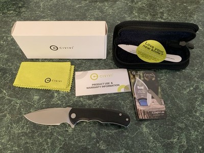 Civivi Mini Praxis Pocket Knife Black G10 Handle Drop Point Blade Liner Lock New