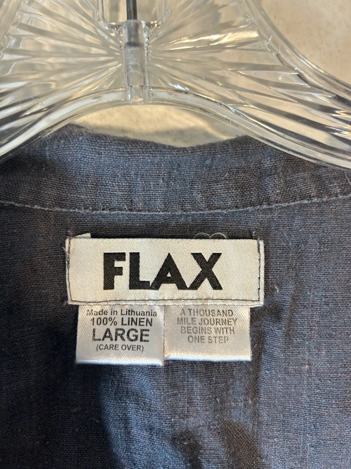 Lino Damas Túnica Camisa Abotonada Grande Gris Lino Cápsula Boho Día Lagonlook Foto 2 de 4