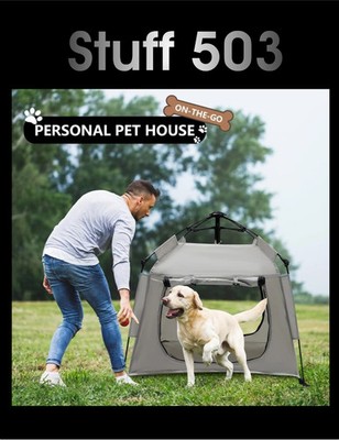 Outdoor Waterproof Pet Automatic Camping Tent, Pop up Cave Bed for Indoor Cat...