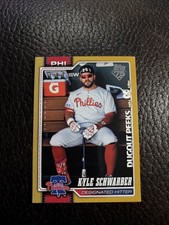 2026 Topps Series 1 Celebration Kyle Schwarber Dugout Peeks Gold /50 SP Phillies