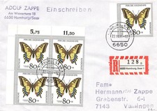 132738) Insekten Bund Nr. 1516 (5,Schmetterling Schwalbenschwanz) R-Blg Homburg