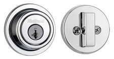 Contemporary Round Single Cylinder SmartKey™ Deadbolt – Polished Chrome