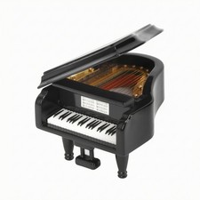 Miniature Grand Piano with Leather Case Realistic Desk Ornament for Collectors