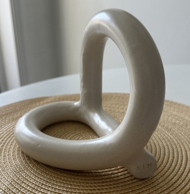 Bacchus Bookend in Cream by SIN Modern Handcrafted Tubular Stoneware Form