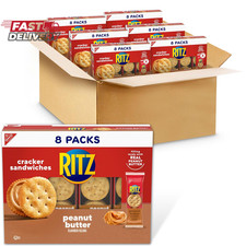 RITZ Peanut Butter Sandwich Crackers, Lunch Snacks, 48 Snack Packs 6 Boxes, 6 C