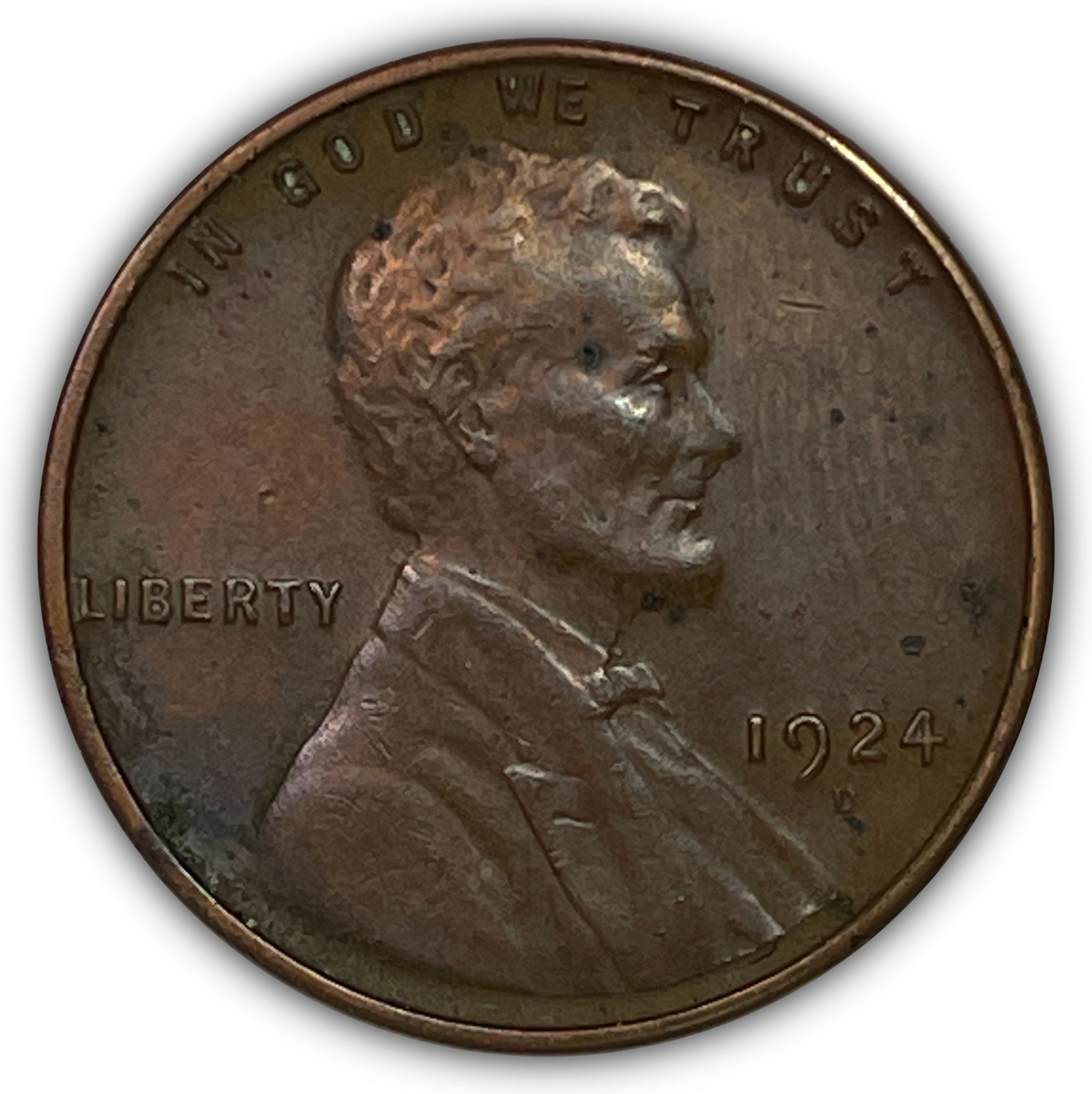 1924-D Lincoln Wheat Cent Almost Uncirculated AU Coin, Minor Corrosion #26921