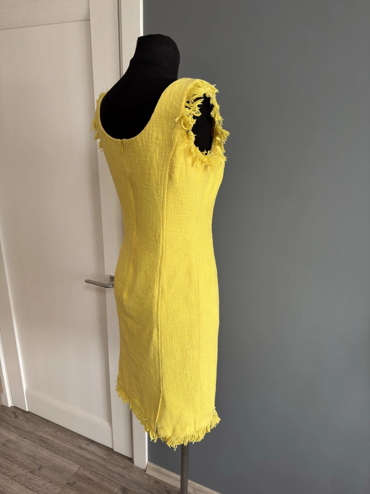 Abito Versace giallo tweed cotone taglia 48