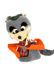 Dakin Dream Pets? plaid kangaroo Plush Japan Tag Vtg HTF W/ orange flag toy FELT