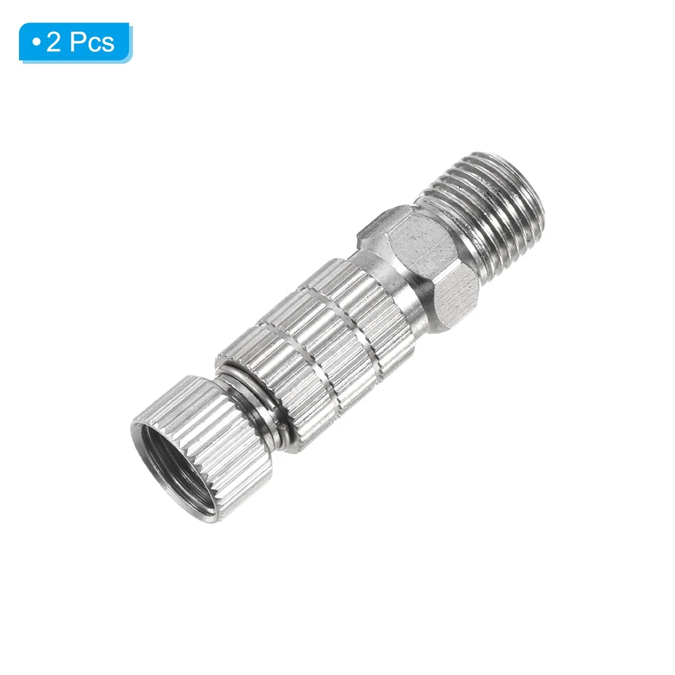 1/8 Air Brush Connector Adapters, 2pcs Air Brush Quick Connect, Silver Foto 3 de 4