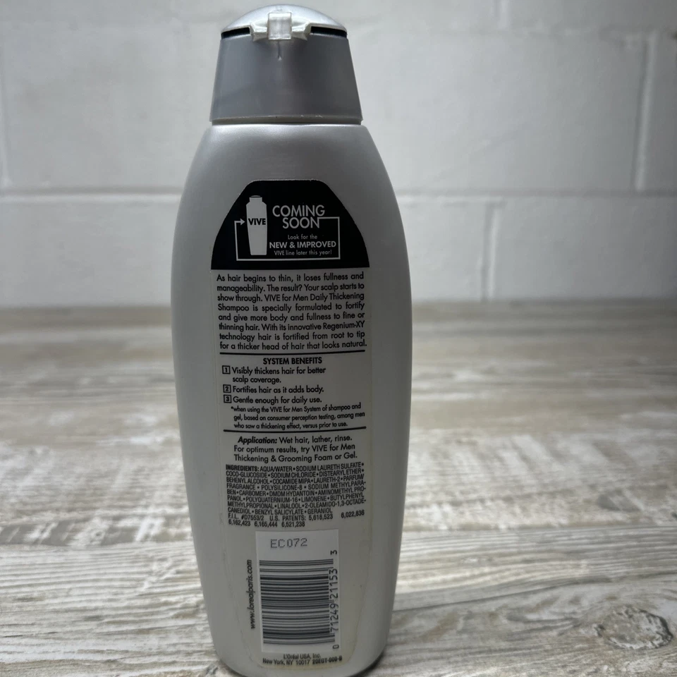 (1) Loreal Vive For Men Daily Thickening Shampoo  13oz New NOS As Pictured - Image 2 of 4