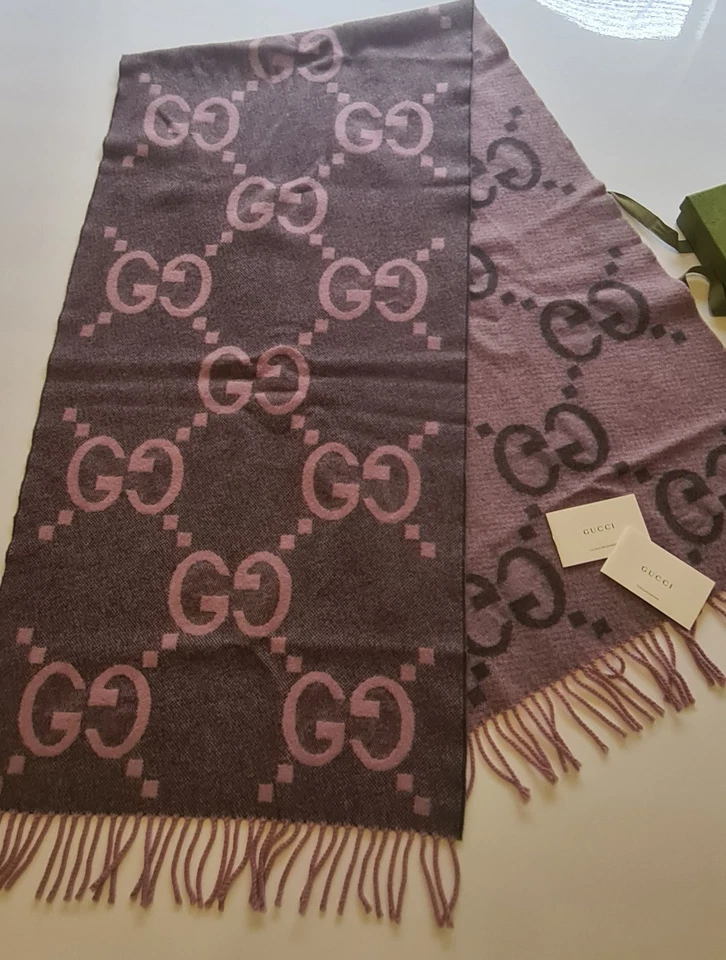 Bufanda Gucci Cashmere l hecha en Italia con caja y tarjeta de cuidado de instrucciones Foto 4 de 4